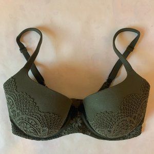 Victoria's Secret Lace Trim Olive Bra 32DDD(F)